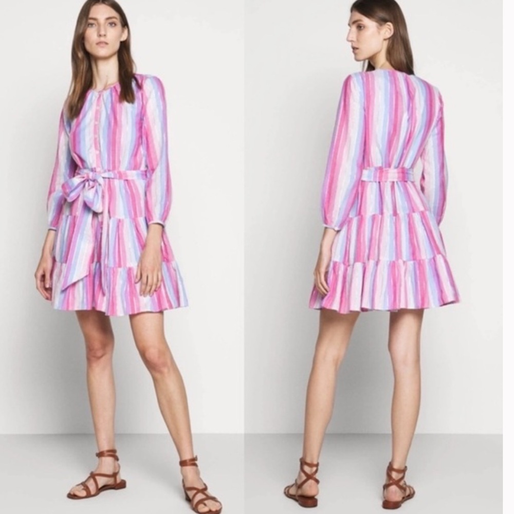 J Crew NWT,pink,purple dress with bow detailing a darling preppy look